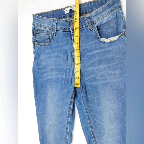 Blue High-Rise Skinny Jeans Classic Stretch Denim Size 9 - Picture 3 of 6